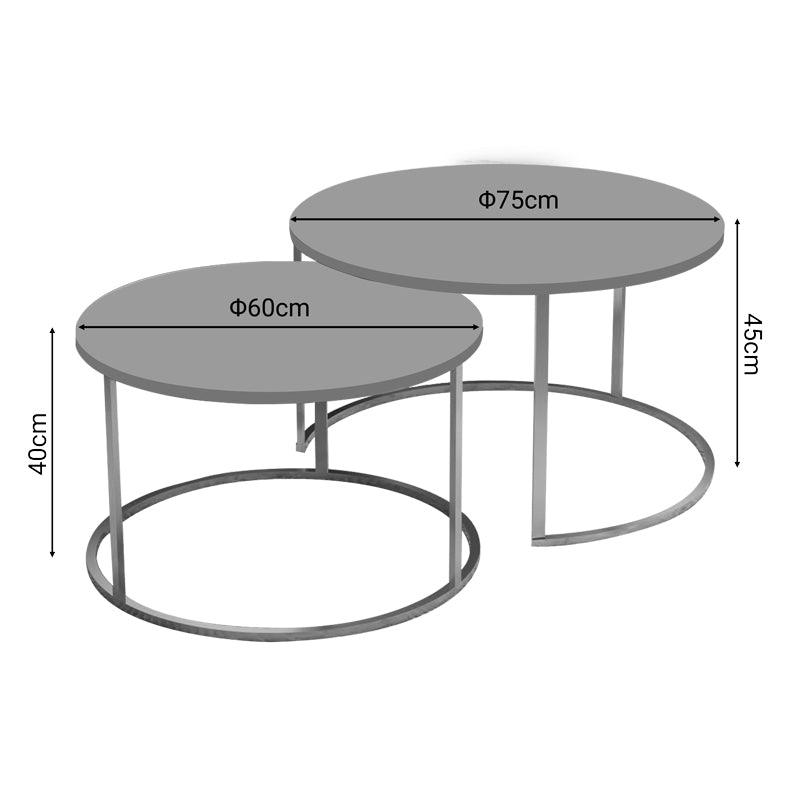 Set de 2 masute de cafea Solme, 60x60x40 cm - Bej