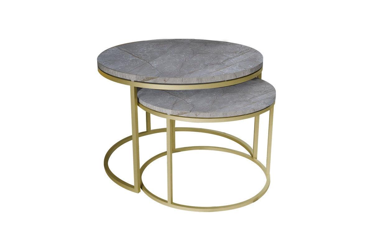 Set de 2 masute de cafea Solme, 60x60x40 cm - Gri