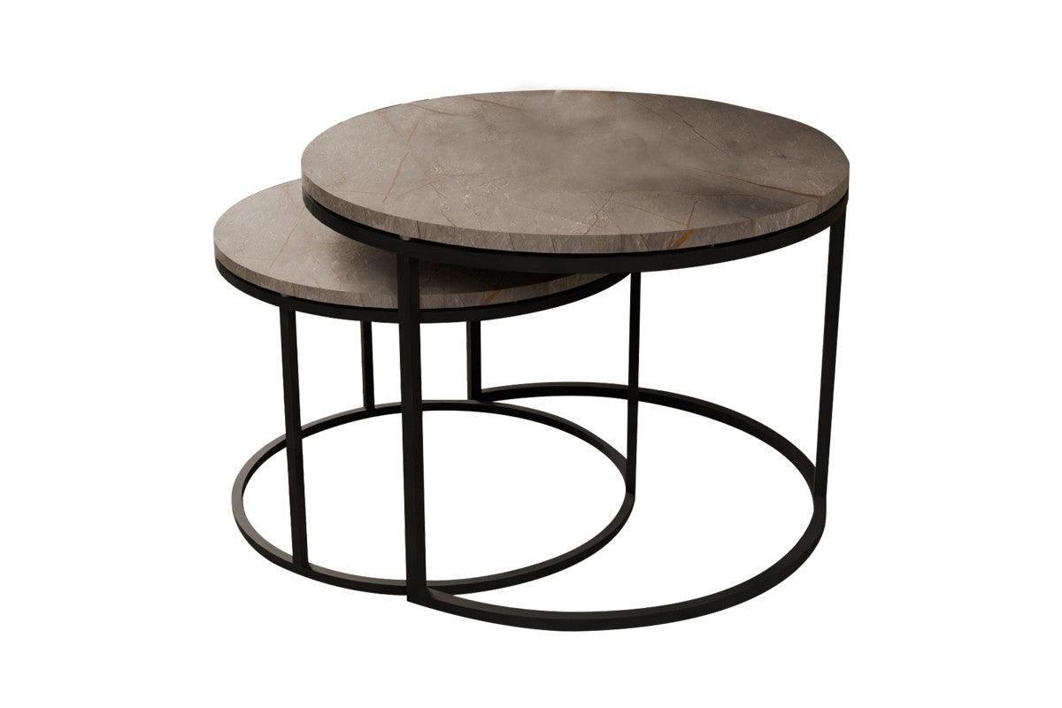 Set de 2 masute de cafea Solme, 60x60x40 cm - Gri inchis