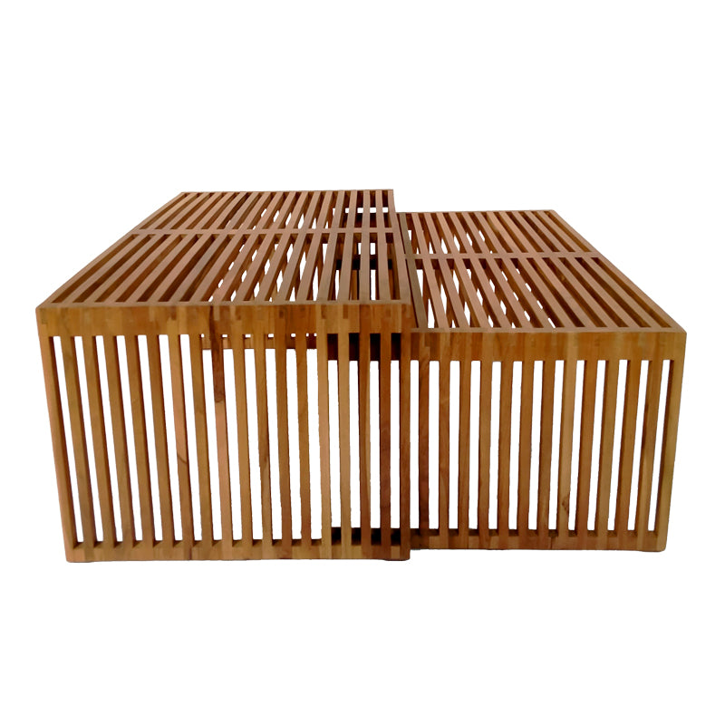 Set de 2 mese de gradina Tinnie Boho, Natural, 116x60x46 cm, detaliu produs