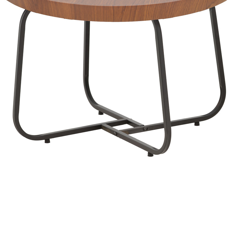 Set 2 mese de cafea Crismory, MDF si metal, 70x70x47 cm - Maro
