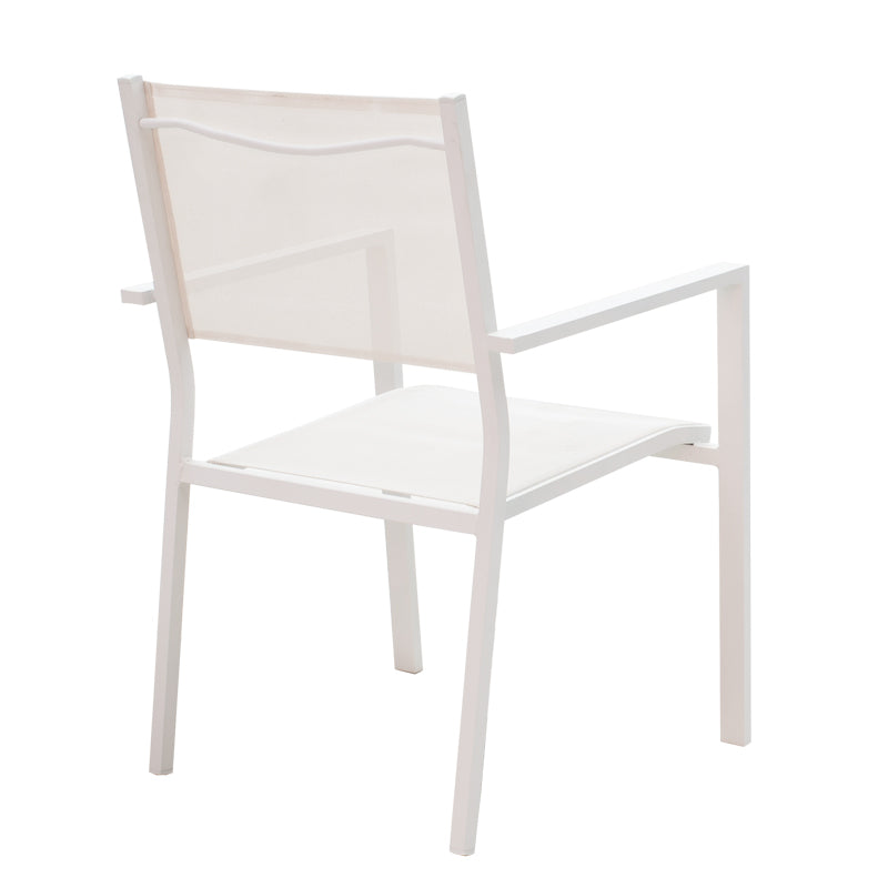 Set de 3 buc masa si scaune de gradina Kliton Moly aluminiu, alb, 80x80x74 cm