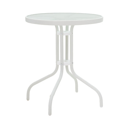 Set de 3 buc masa si scaune de gradina Valor-Confidence B metal, alb, 60x60x70 cm, imagine suplimentara