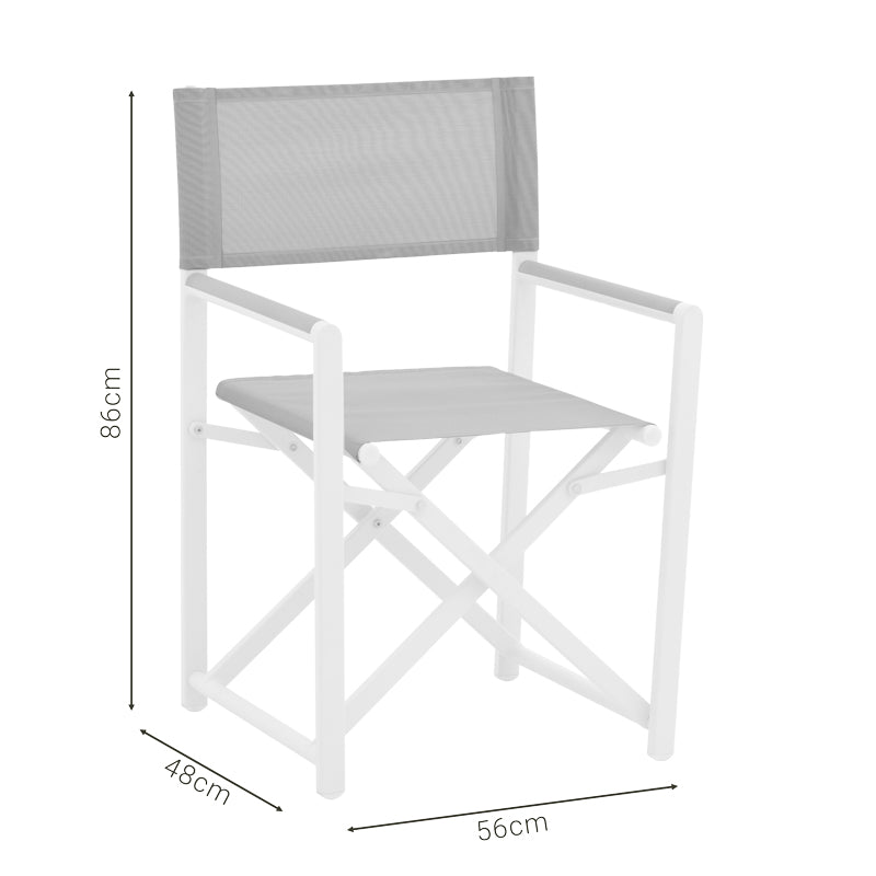 Set de 5 buc masa si scaune de gradina Kliton-Mabu aluminiu, alb, 80x80x74 cm, foto produs 9