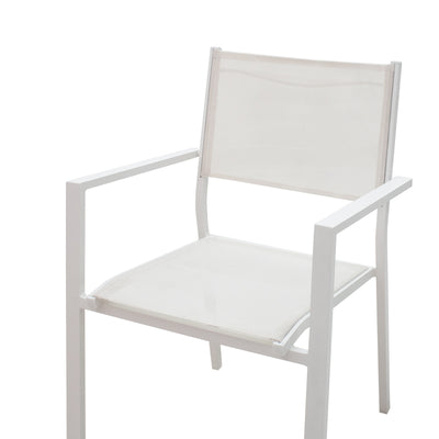 Set de 5 buc masa si scaune de gradina Kliton-Moly aluminiu, alb, 80x80x74 cm, foto produs 6