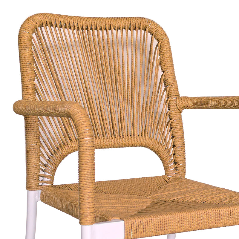 Set de 5 buc masa si scaune de gradina Kliton-Norture aluminiu, alb, 150x80x74 cm, detaliu produs