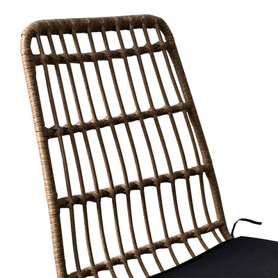Set de 5 buc masa si scaune de gradina Naoki U ratan Natural si metal, negru, 160x90x78 cm, foto produs 7