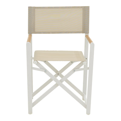 Set de 7 buc masa si scaune de gradina Kliton Mabu aluminiu, alb, 150x80x74 cm, foto produs