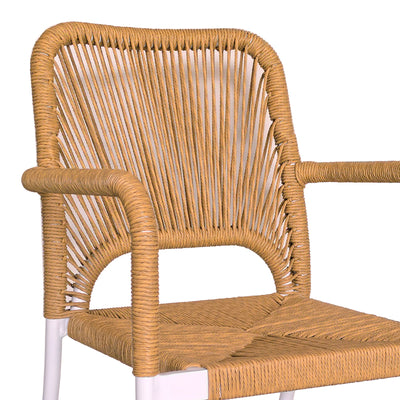 Set de 7 buc masa si scaune de gradina Kliton-Norture aluminiu, alb, 150x80x74 cm, detaliu produs