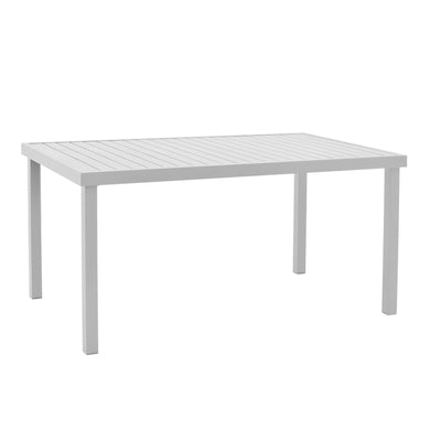 Set de 7 buc masa si scaune de gradina Kliton-Norture aluminiu, alb, 150x80x74 cm, foto produs