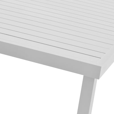 Set de 7 buc masa si scaune de gradina Kliton-Norture aluminiu, alb, 150x80x74 cm, foto produs 8