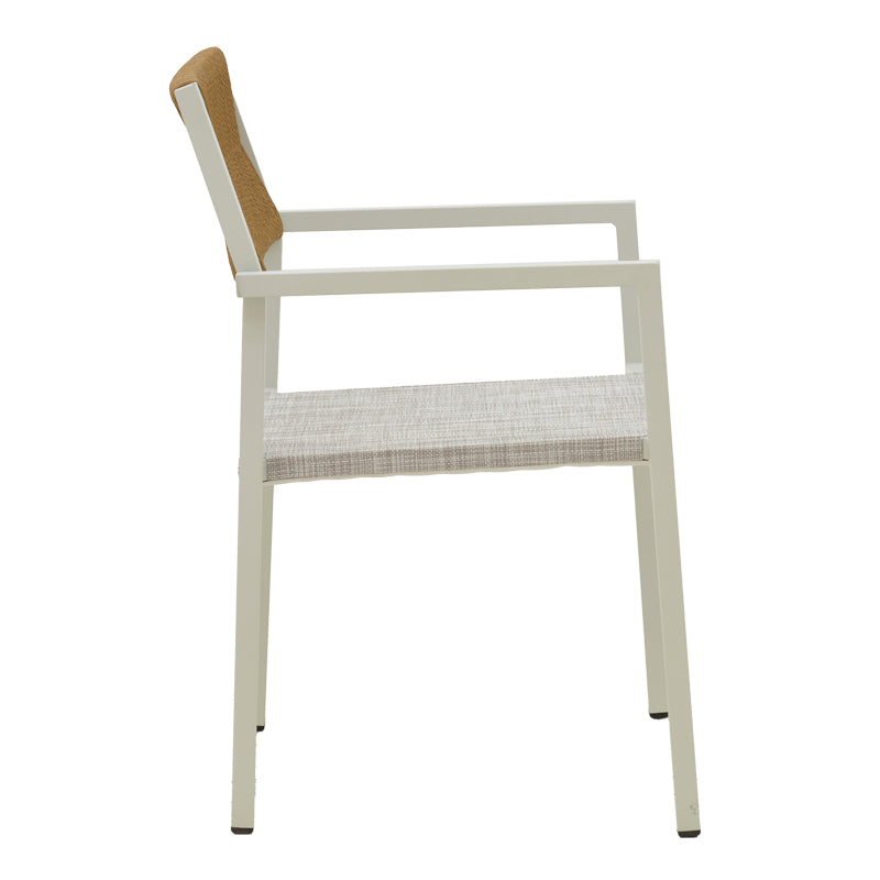 Set de 7 buc masa si scaune de gradina Kliton Savor aluminiu, alb, 150x80x74 cm, foto produs 10