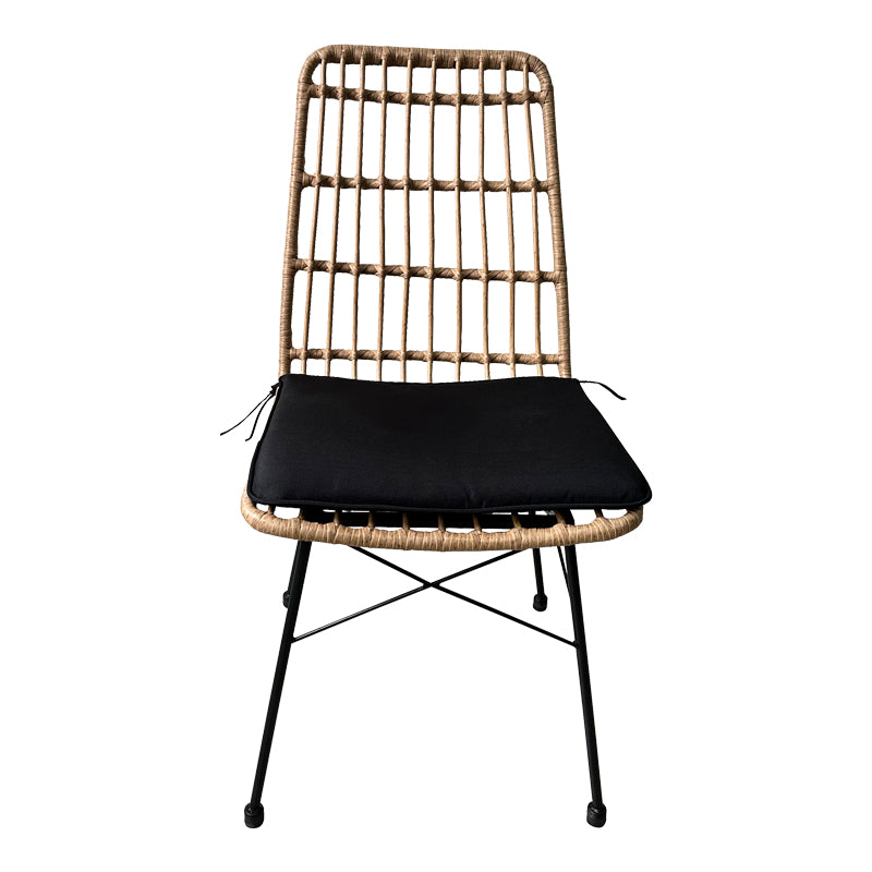 Set de 7 buc masa si scaune de gradina Naoki U ratan Natural si metal, negru, 160x90x78 cm, foto produs 6