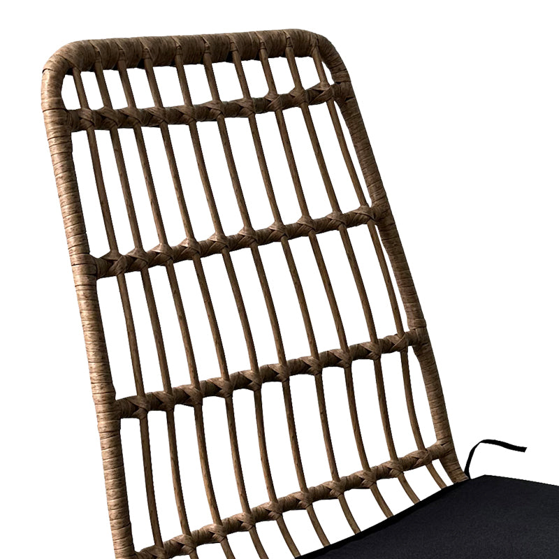 Set de 7 buc masa si scaune de gradina Naoki U ratan Natural si metal, negru, 160x90x78 cm, foto produs 7