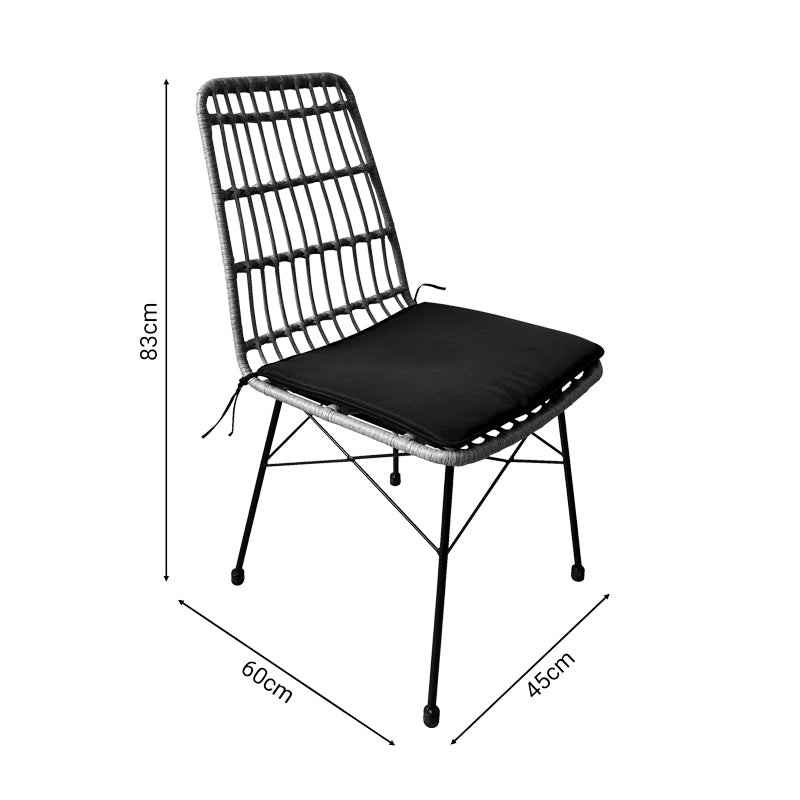 Set de 7 buc masa si scaune de gradina Naoki U ratan Natural si metal, negru, 160x90x78 cm, foto produs 9