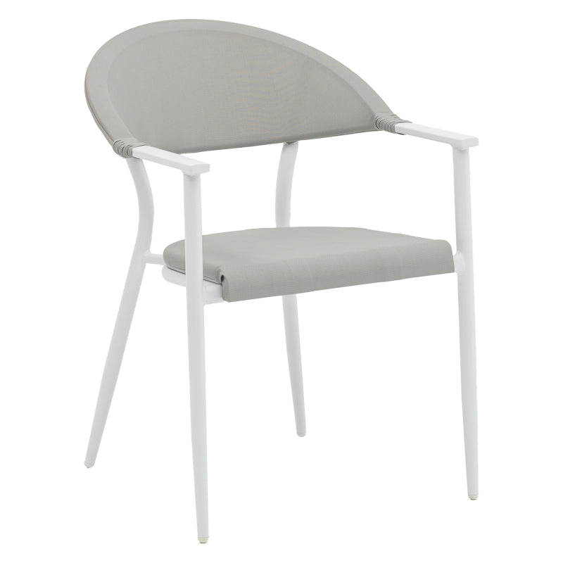 Set de 7 buc masa si scaune de gradina Nares-Pino B aluminiu alb si placaj, Natural, 180x90x72 cm, foto produs