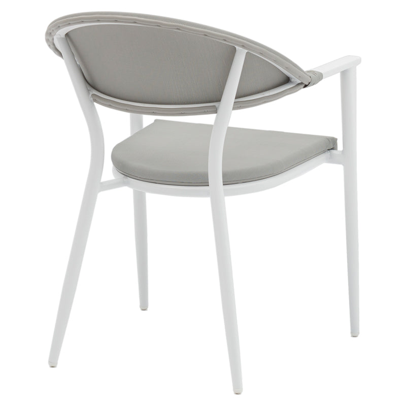 Set de 7 buc masa si scaune de gradina Nares-Pino B aluminiu alb si placaj, Natural, 180x90x72 cm, foto produs 6