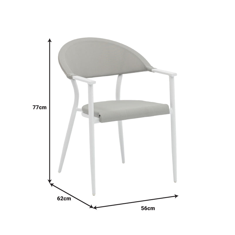Set de 7 buc masa si scaune de gradina Nares-Pino B aluminiu alb si placaj, Natural, 180x90x72 cm, foto produs 9
