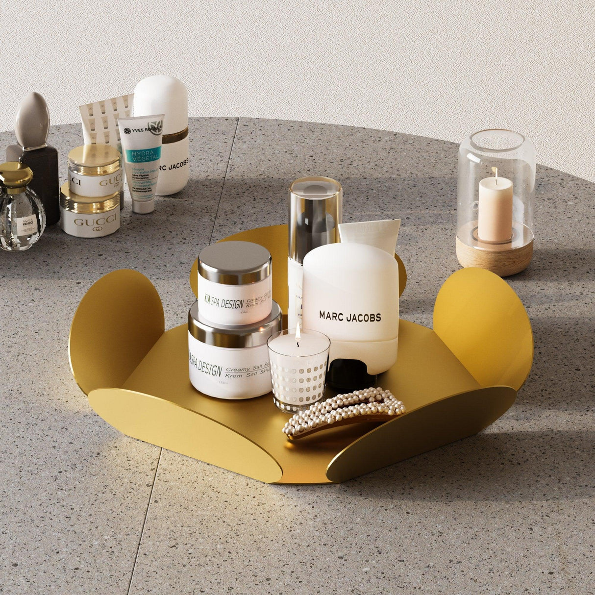 Set de accesorii metalice decorative (3 bucăți) Decorative Metal Accessory Set (3 Pieces) Antonio 1, Aur, 13x13 cm