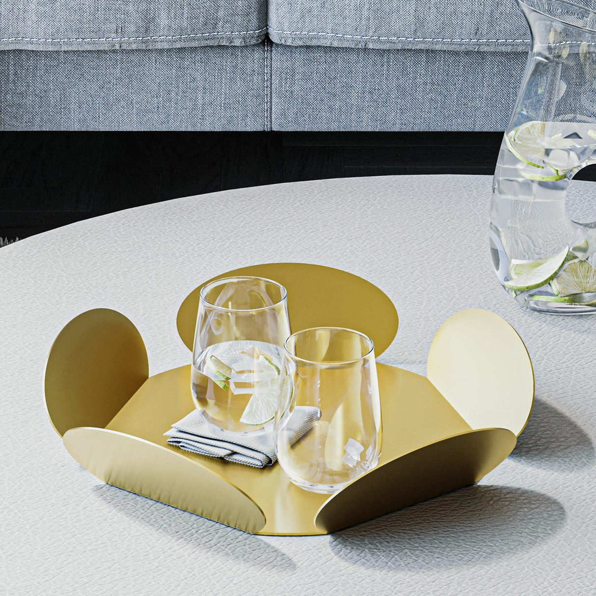 Set de accesorii metalice decorative (3 bucăți) Decorative Metal Accessory Set (3 Pieces) Antonio 1, Aur, 13x13 cm