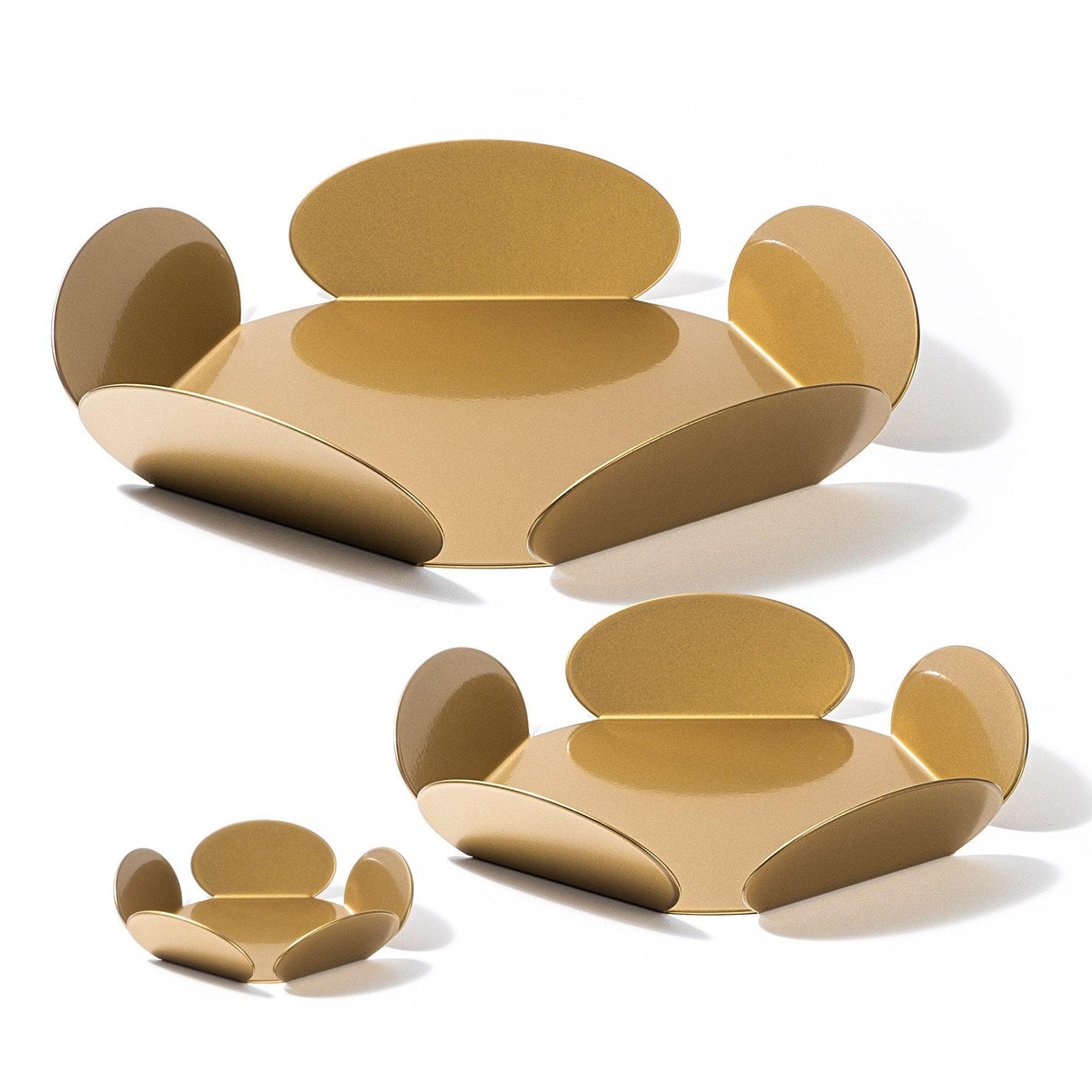 Set de accesorii metalice decorative (3 bucăți) Decorative Metal Accessory Set (3 Pieces) Antonio 1, Aur, 13x13 cm