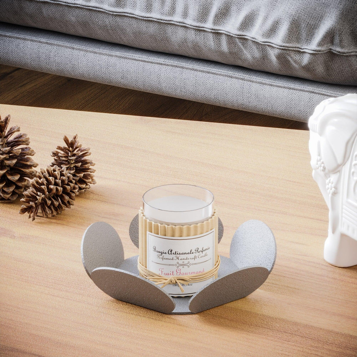 Set de accesorii metalice decorative (3 bucăți) Decorative Metal Accessory Set (3 Pieces) Antonio 2, Gri deschis, 13x13 cm