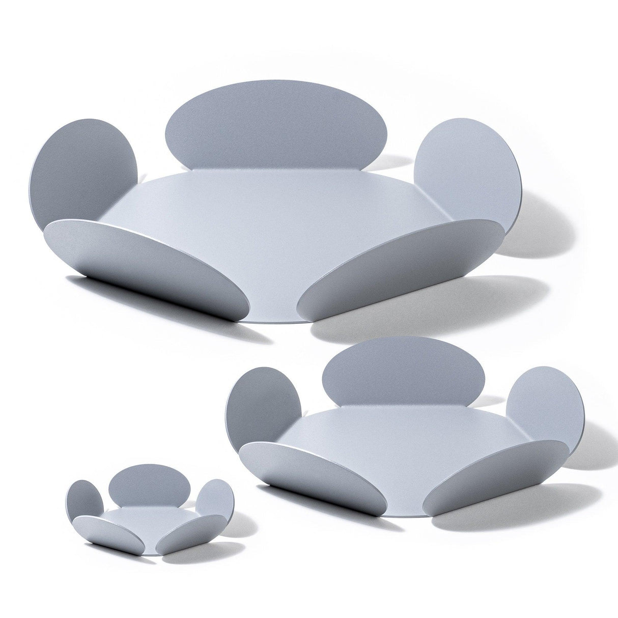 Set de accesorii metalice decorative (3 bucăți) Decorative Metal Accessory Set (3 Pieces) Antonio 2, Gri deschis, 13x13 cm