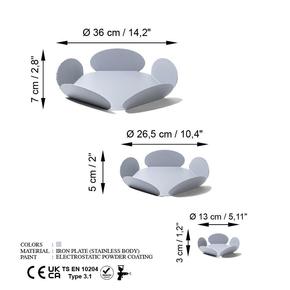 Set de accesorii metalice decorative (3 bucăți) Decorative Metal Accessory Set (3 Pieces) Antonio 2, Gri deschis, 13x13 cm