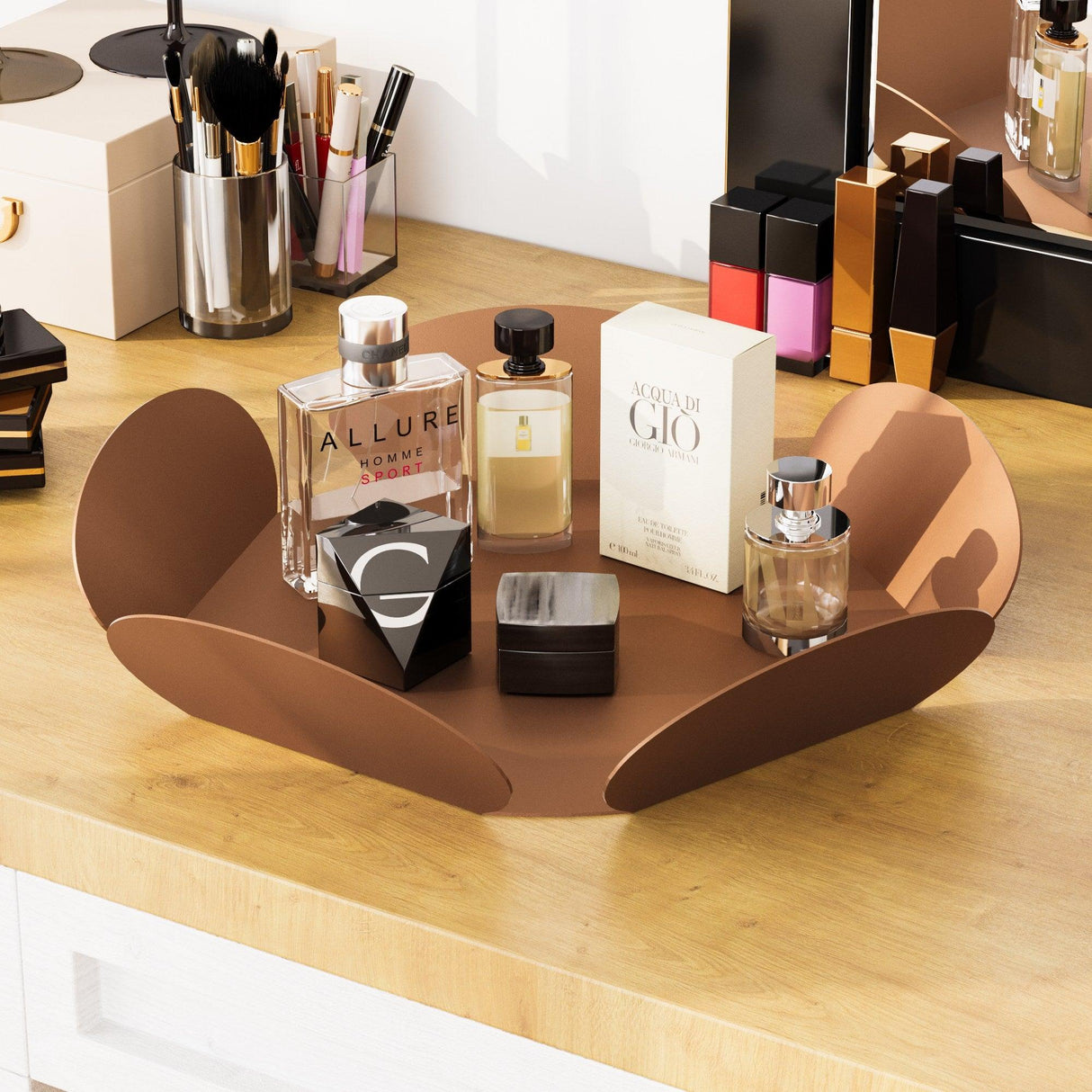 Set de accesorii metalice decorative (3 bucăți) Decorative Metal Accessory Set (3 Pieces) Artistic 1, Cupru, 13x13 cm