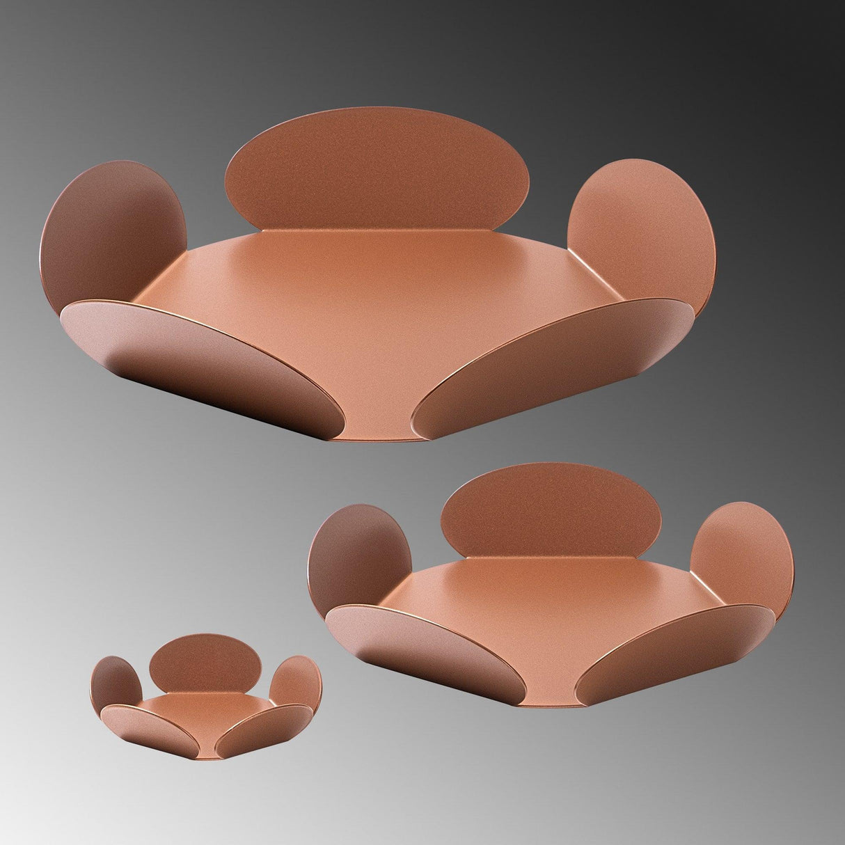 Set de accesorii metalice decorative (3 bucăți) Decorative Metal Accessory Set (3 Pieces) Artistic 1, Cupru, 13x13 cm