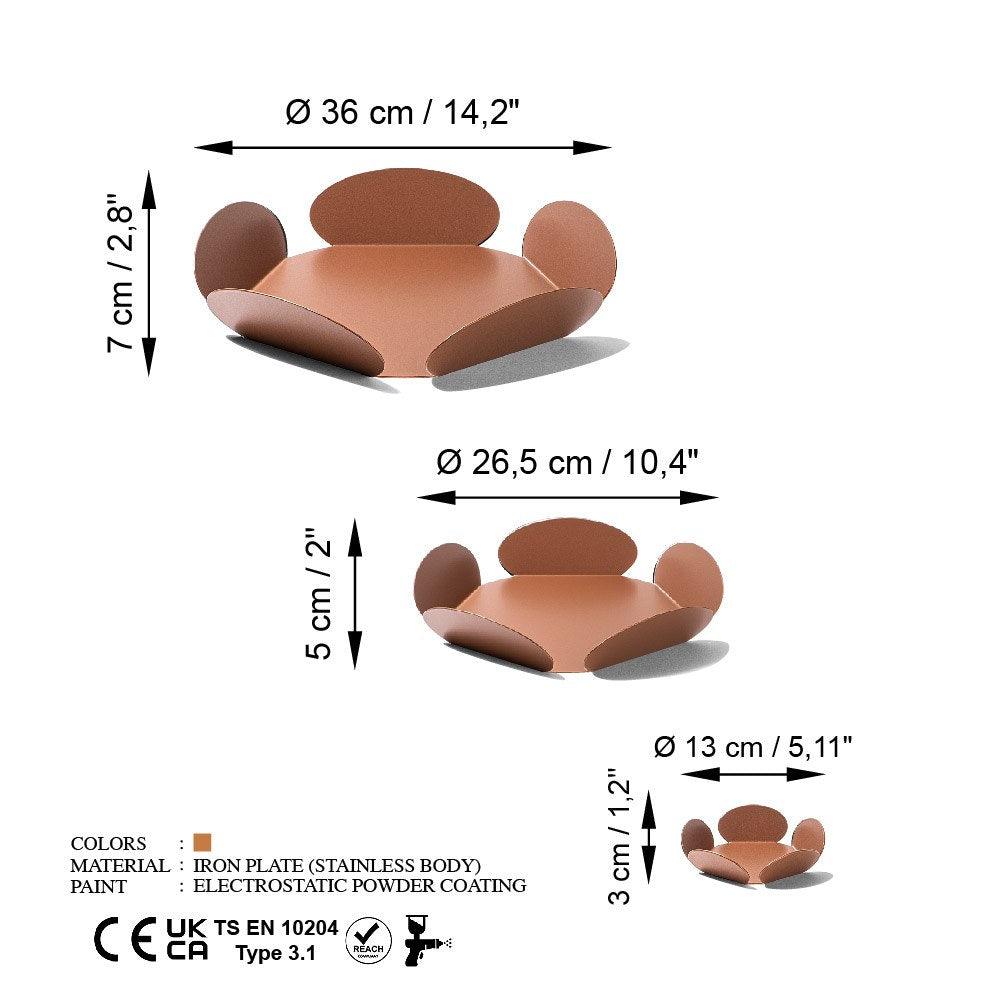 Set de accesorii metalice decorative (3 bucăți) Decorative Metal Accessory Set (3 Pieces) Artistic 1, Cupru, 13x13 cm