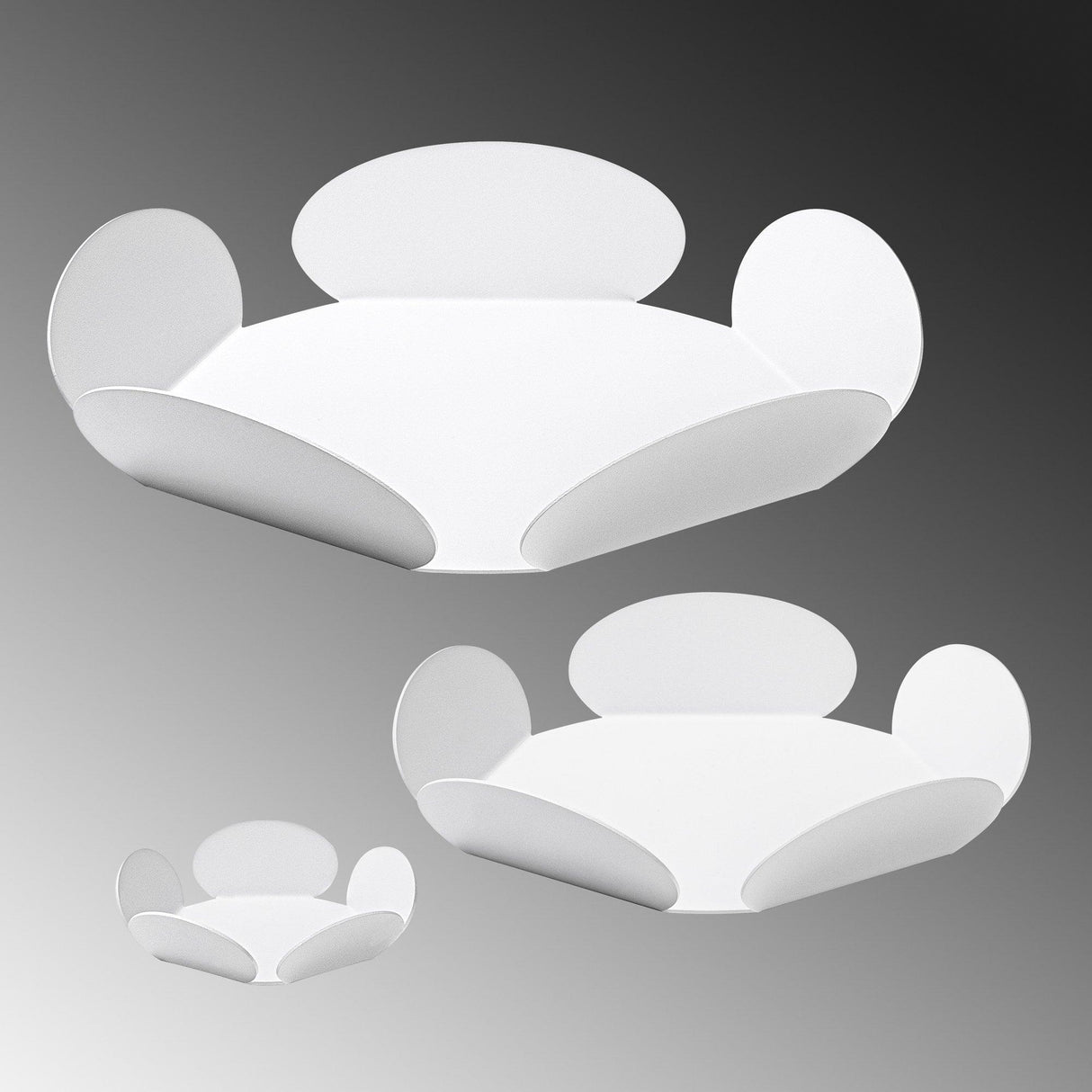 Set de accesorii metalice decorative (3 bucăți) Decorative Metal Accessory Set (3 Pieces) Modern 1, Alb, 13x13 cm