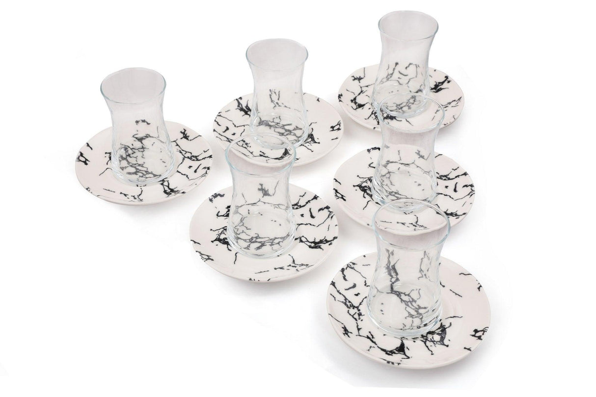 Set de cani de ceai, Crem, 25x10x35 cm