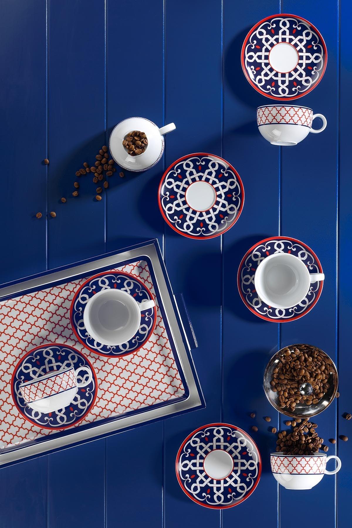 Set de cani de ceai, Multicolor, 26x9x36 cm