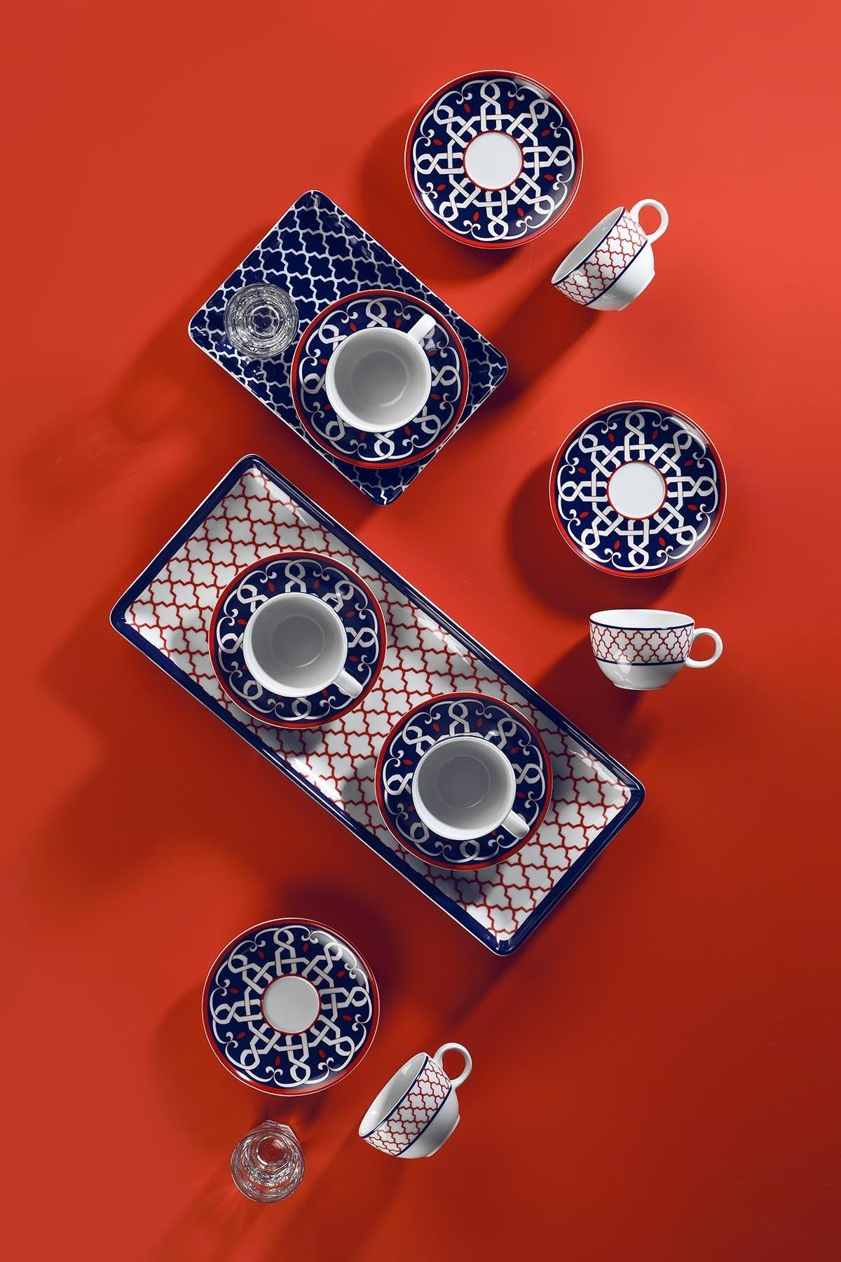 Set de cani de ceai, Multicolor, 26x9x36 cm