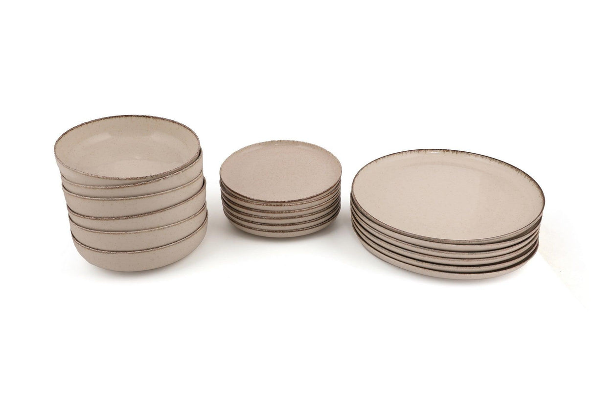 Set de cină, Crem, 27x2.5x27 cm