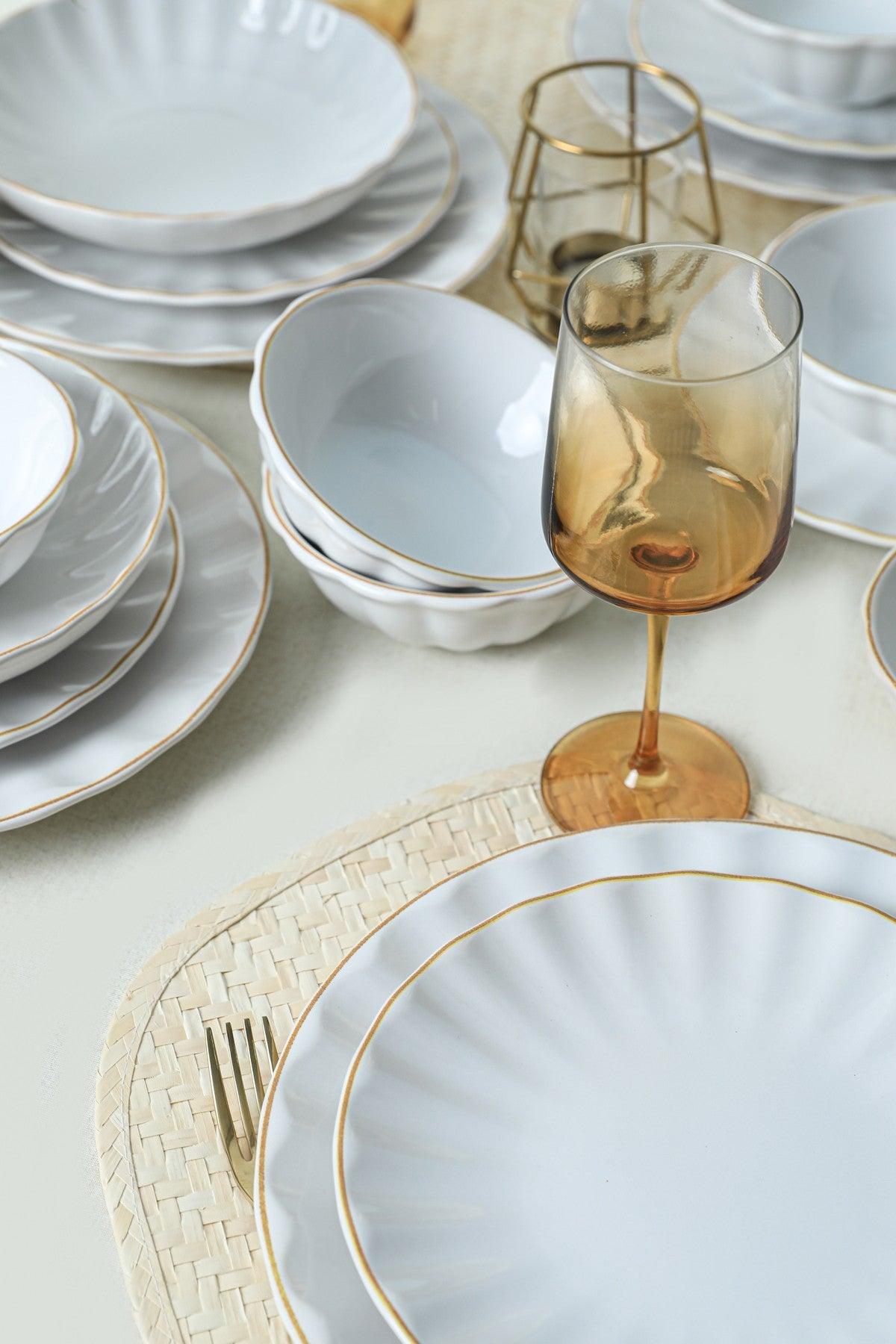 Set de cină din ceramică Sane, Alb, 28 cm