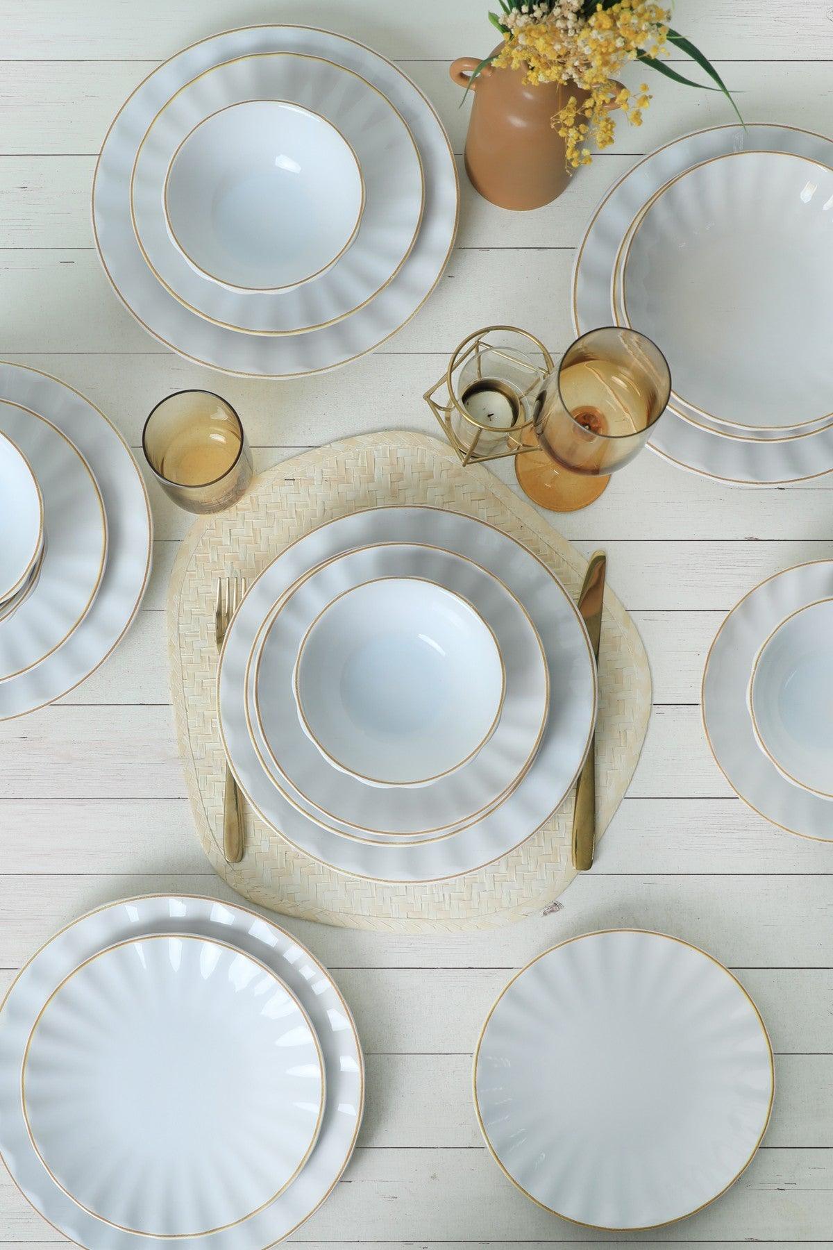 Set de cină din ceramică Sane, Alb, 28 cm