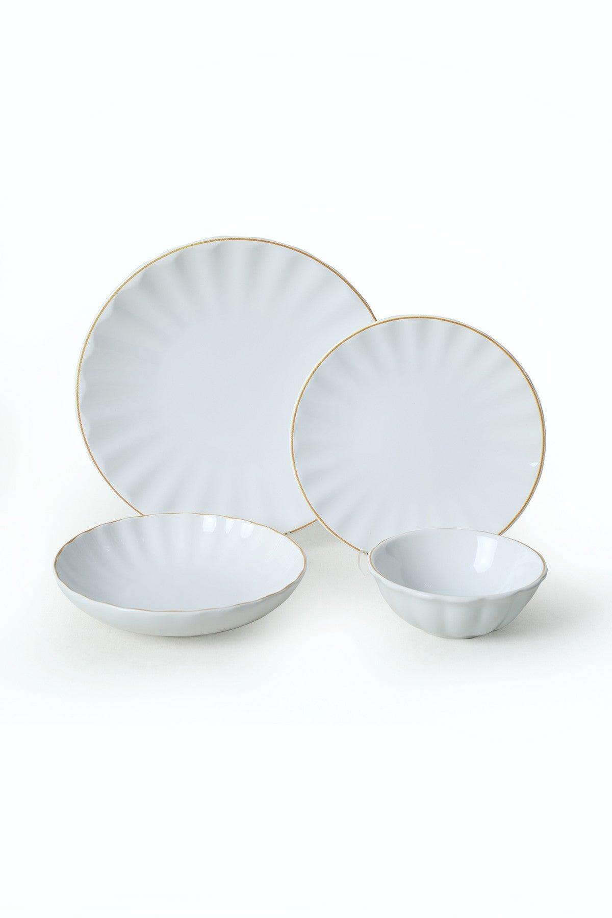 Set de cină din ceramică Sane, Alb, 28 cm