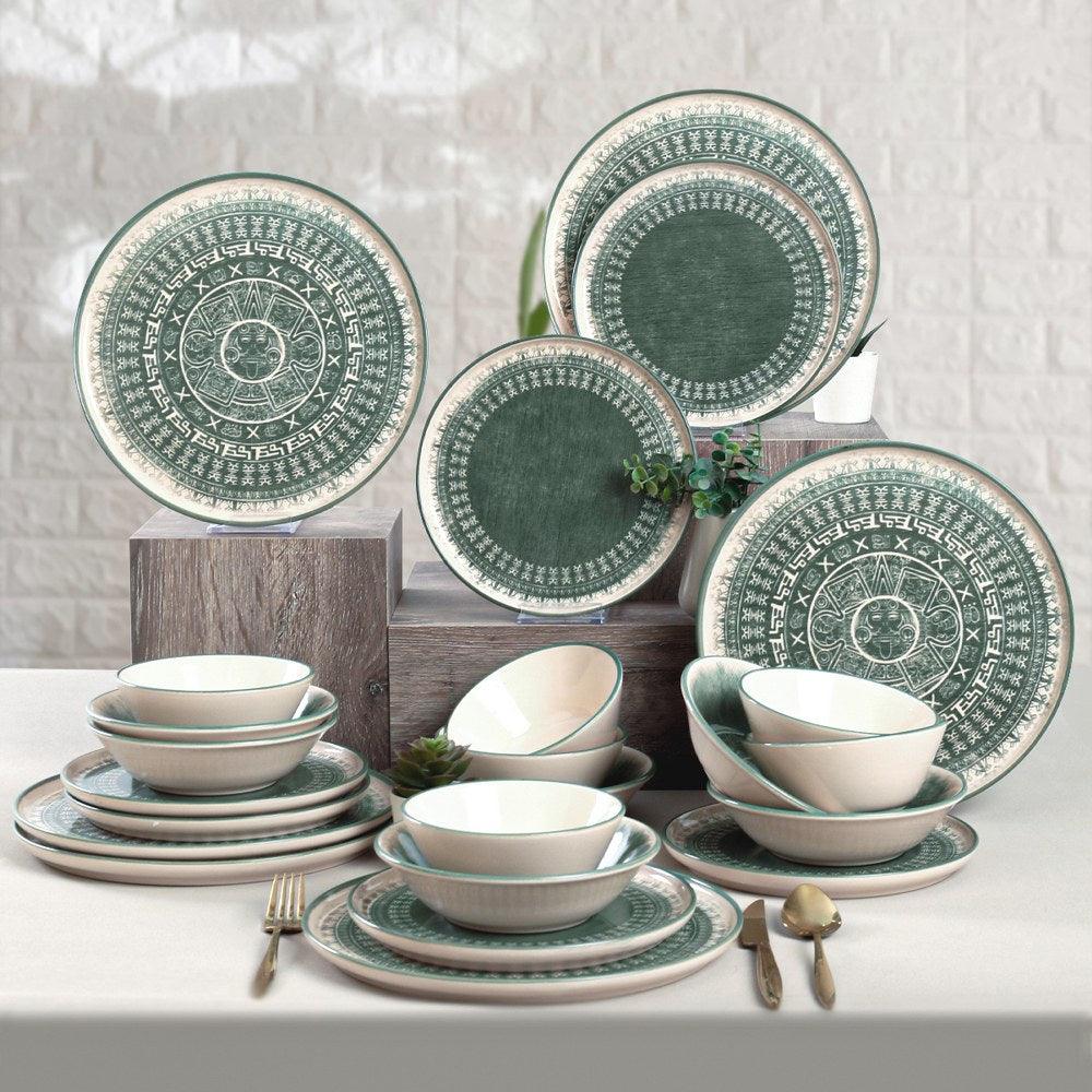 Set de cină din ceramică, Verde