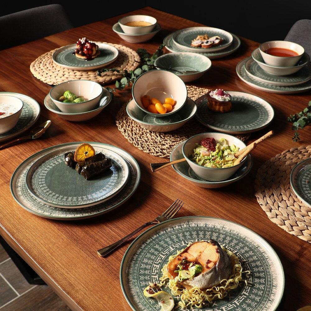 Set de cină din ceramică, Verde