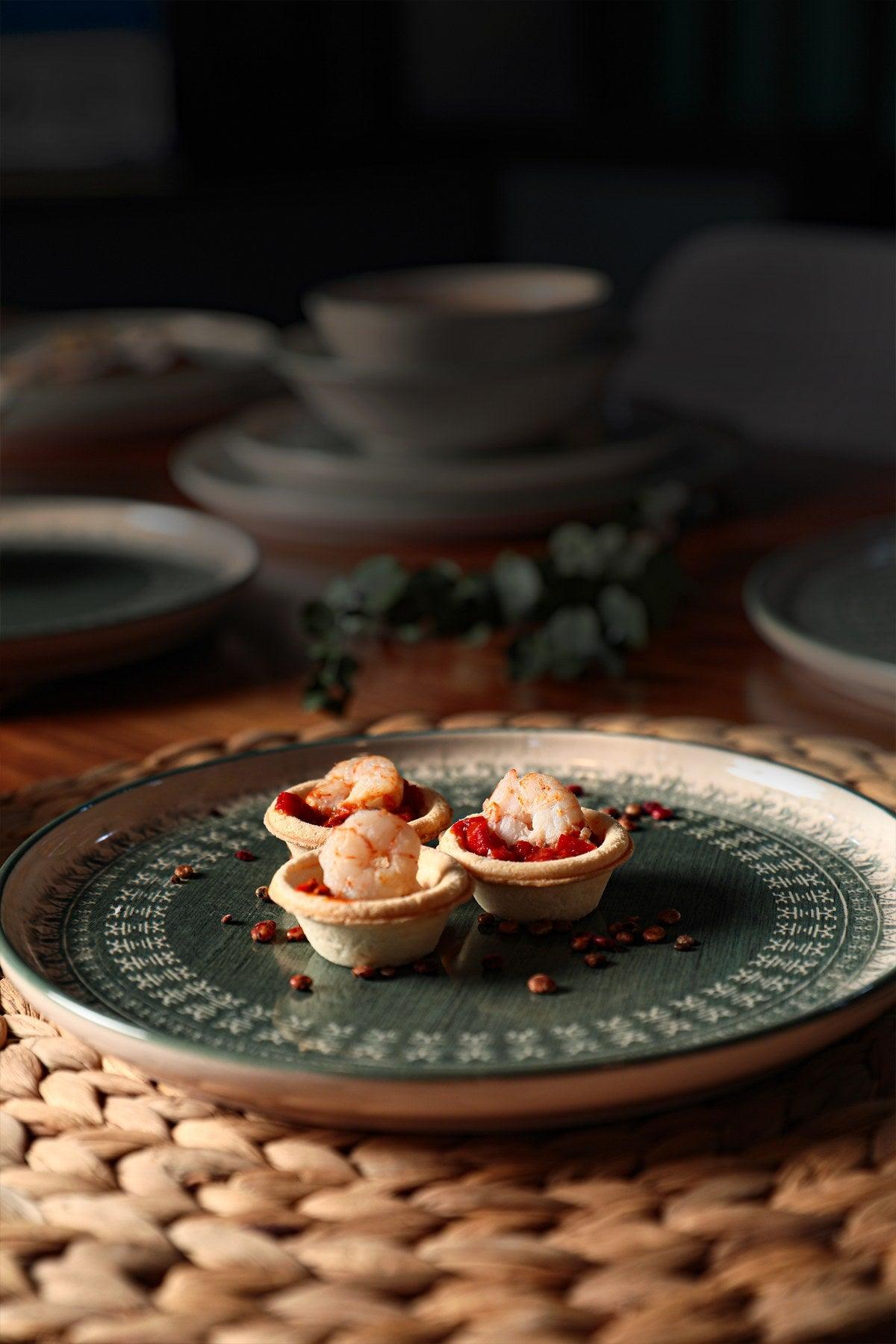 Set de cină din ceramică, Verde