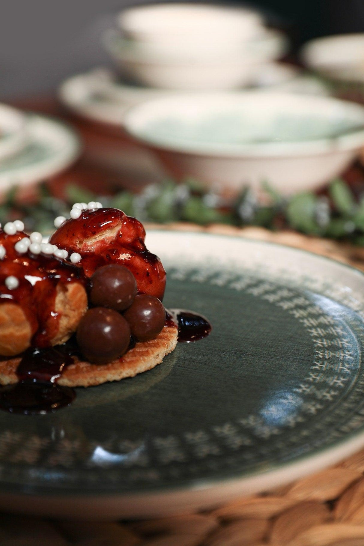 Set de cină din ceramică, Verde