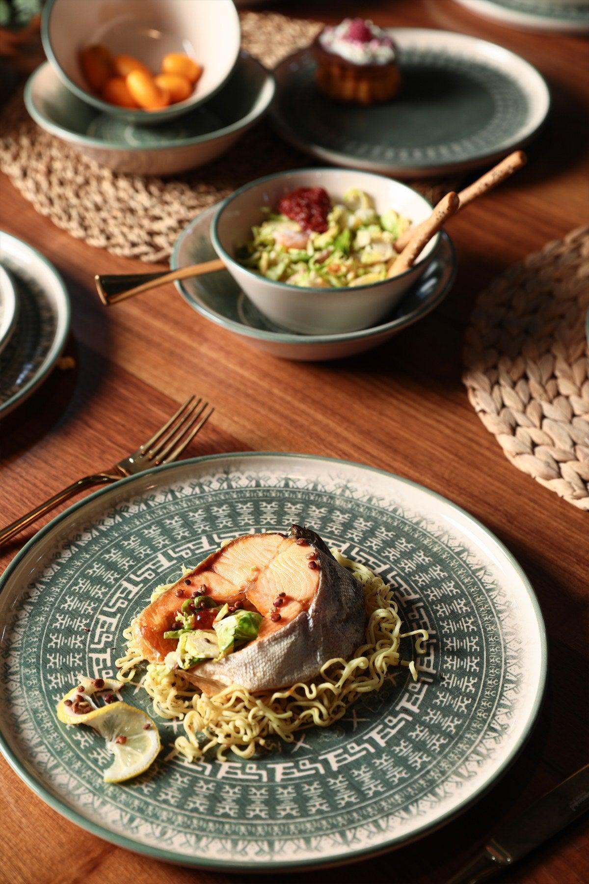 Set de cină din ceramică, Verde