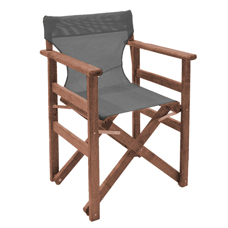 Set de cina Retto 5 piese din lemn de fag masiv, nuc-inchis Gri-inchis, 120x75x71 cm - Gri inchis
