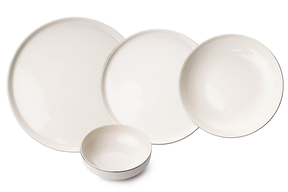 Set de cină Z, Alb, 26x2x26 cm