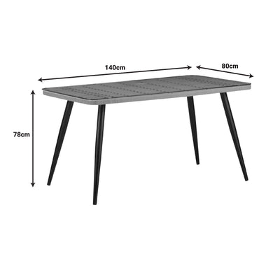 Set de dining Naoki-Tanish 5 bucati din ratan de sticla PE, Natural cu picioare negre, 140x80x78 cm, foto produs 9