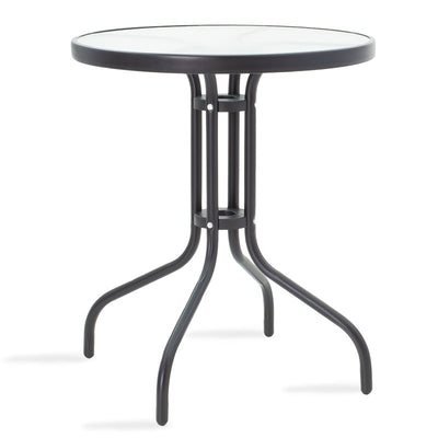 Set de dining pentru gradina 3 buc Calan-Watson metal negru-textilene, negru, D60x70 cm, imagine suplimentara