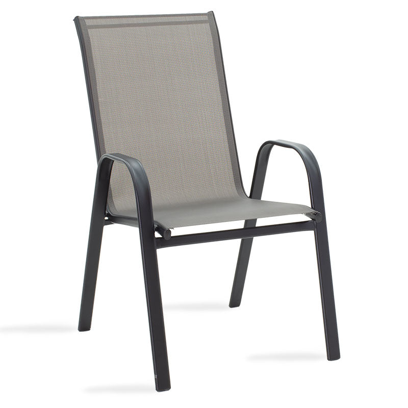 Set de dining pentru gradina 3 buc Calan-Watson metal negru-textilene, negru, D60x70 cm, detaliu produs