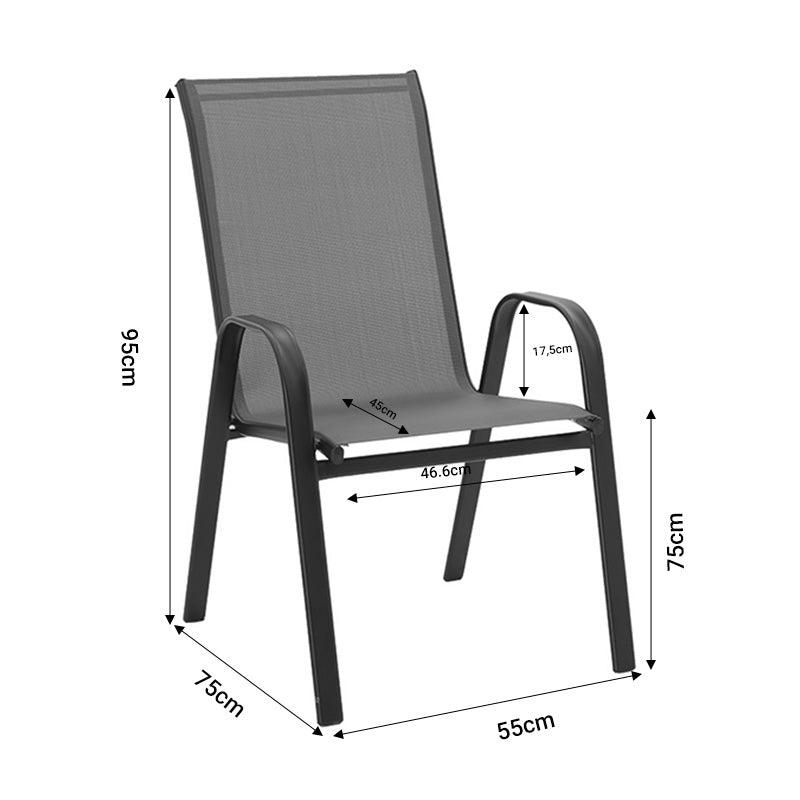 Set de gradina 3 piese Watson-Calan metal-tex Marone, 60x75x90 cm, foto produs 6